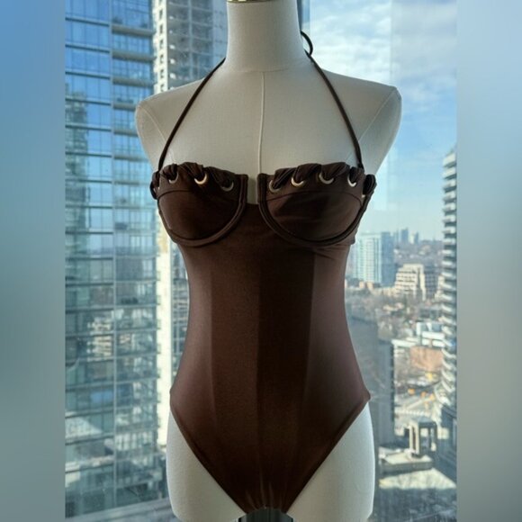🆕 ZIMMERMANN 🧿 NWOT Devi Balconette Eyelet 1PC Bathing Suit, Sz 0 US 2 - 4 - Picture 9 of 16